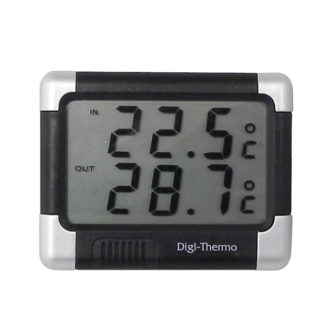 Thermometer binnen/buiten zwart/zilver
