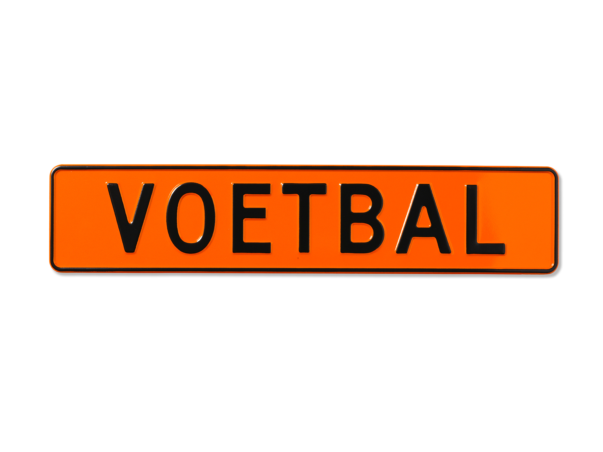 Oranje tekstplaat voetbal