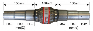 Flexibel pijpverbindingststuk met aanpasbare diameters