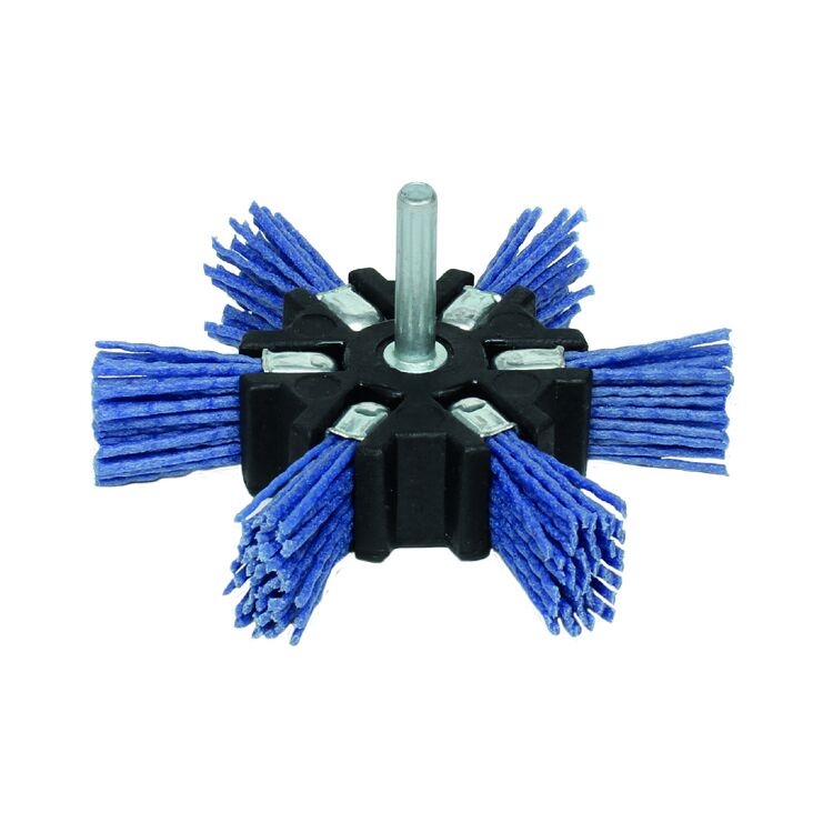 Deltach Flapperbrush 100mm, K180 blauw, stift 6mm, rpm 3.500