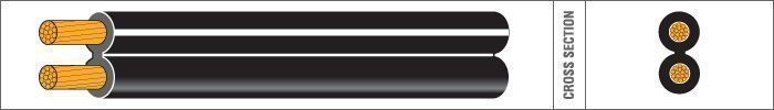 Luidspreker Kabel 2x0,75mm2 Zwart/rood (1m-100/rol) per meter