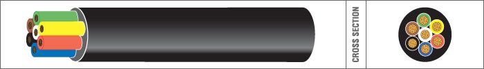 Meeraderige Kabel Pvc 7x1,5mm2 Rond Zwart (1m-50/rol) per meter